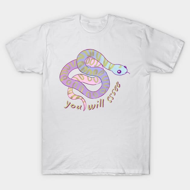 Cute watercolor snake T-Shirt by Mayarart